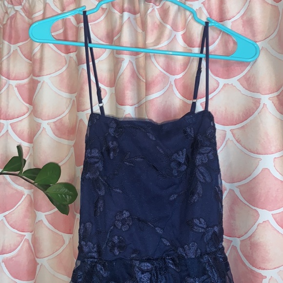 Lucy in the Sky Lace Floral Blue Mini Dress - Picture 2 of 7